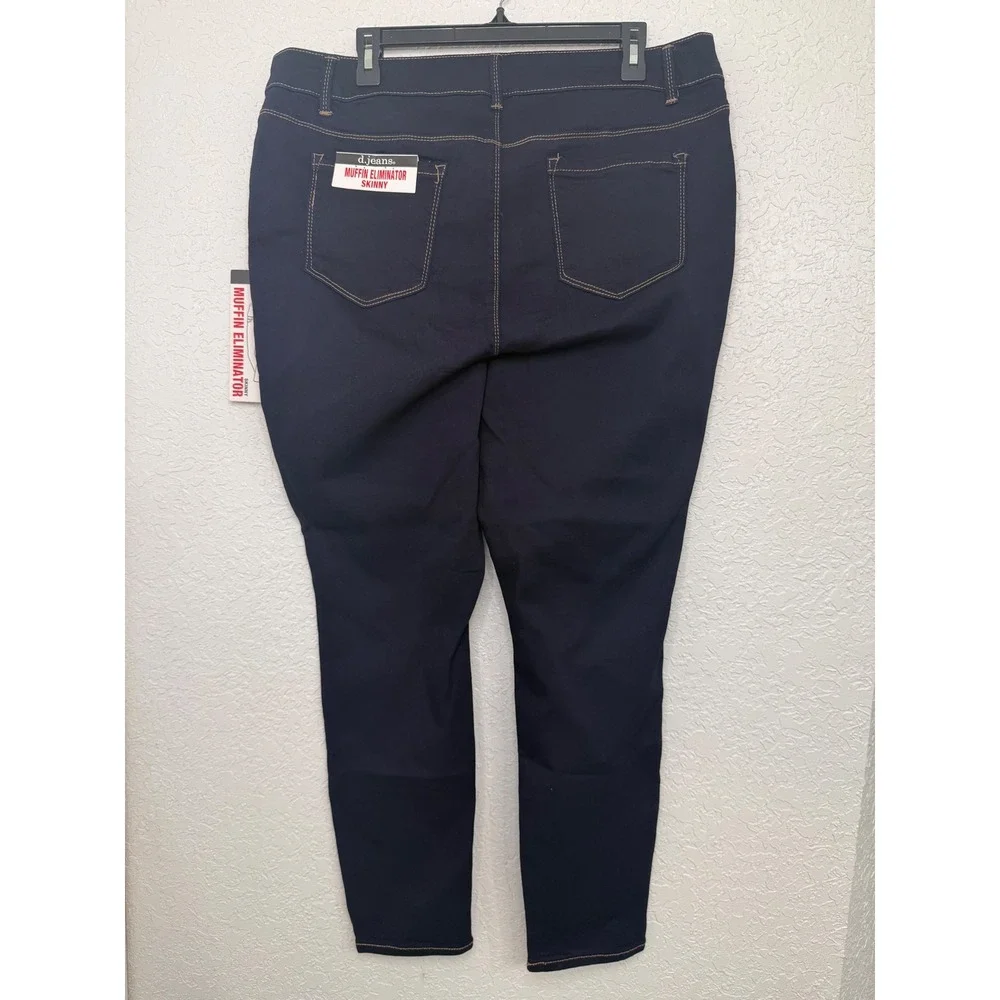 d.jeans Muffin Eliminator Skinny Jeans Womens 20W Dark Wash High Rise Stretch